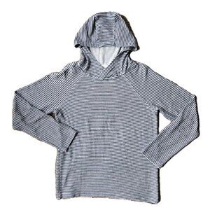 UGG Men’s Small Striped Hoodie Black White Pullover Soft Knit Casual Sweatshirt